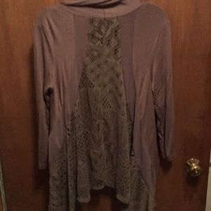 Woman’s lightweight lace and sheer top